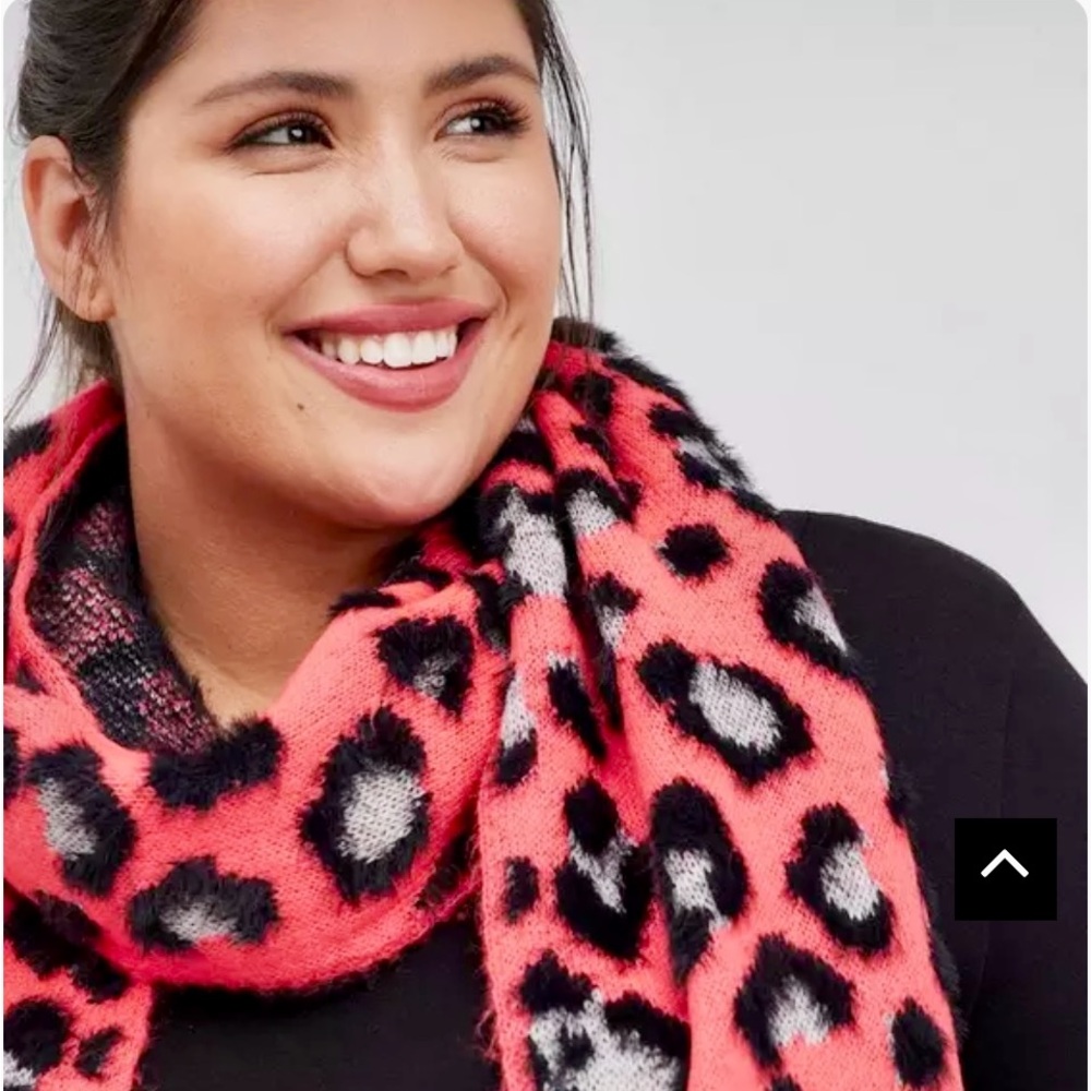 Torrid Pink and Black Leopard Print Scarf